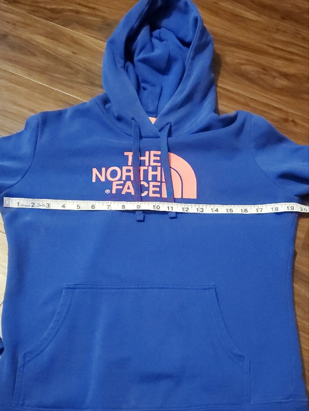 The North Face Royal Blue Hoodie with Pink Logo - Picture 5 of 7